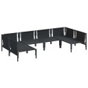 Hagesofa Set 6 pcs Antrasitt Stål
