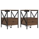  Nattbordskap 2 pcs brun eik 41.5 x 40.5 x 55 cm Konstruert tre