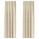  Gardiner med gardiner 2 pcs Krem 140 x 225 cm Fløyel
