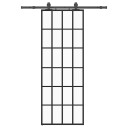 vidaXL Skyvedør med monteringssett svart 76x205 cm ESG-glass