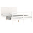 vidaXL Sengeramme med hodegavl hvit 140x200 cm heltre