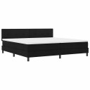  boksfjæringsseng med madrass & LED svart 200x200 cm stoff