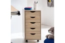 Rullecontainer Wohnling 5 skuffer foliert sponplate med hjul moderne stil Sonoma   Sonoma