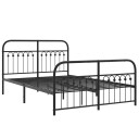  Sengeramme i metall med hode- og fotgavl svart 140x190 cm 8721102645075