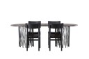 Venture Home Stone Spisegruppe + 4 Montros stoler Oval Svart/Mokka