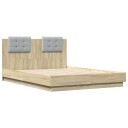  Sengeramme med hodegavl sonoma eik 120x190 cm konstruert tre 8721012276987