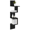 vidaXL Vegghylle Veggmontert Svart eik 32 x 21 x 107 cm Konstruert tre