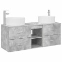 vidaXL Baderomsinnredningssett 3 stk. Betonggrå 49,5 x 44,5 x 65,5 cm