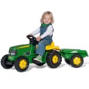 Rolly Toys RollyKid John Deere Tråtraktor m/ henger Grønn