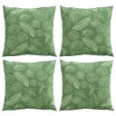  Scatter Puter Blad 4 pcs Blad mønster 50 x 50 cm Polyesterstoff