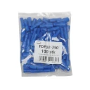 Blå isol kabelsko helisolert 6.3mm 100x Blå ekstra god isolering pose med 100