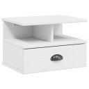  Nattbordskap med skuff HILL Hvit 40 x 31 x 27 cm Massiv furu
