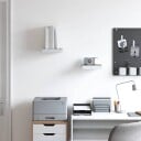 vidaXL Flytende vegghyller 2 stk eik og hvit 23x23,5x3,8 cm MDF