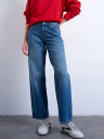 Topshop Cinch Low Rise Wide Denim Jeans Denim 31/32