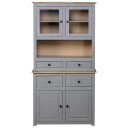 vidaXL Highboard grå 93x40,5x180 cm heltre furu Panama Range