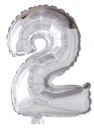 Folie ballong Sølv 102 cm - Tallet 2