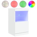 vidaXL Skjenk med LED-lys hvit 41x37x67 cm