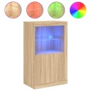  Sideskap med LED-lys sonoma eik konstruert tre 8721012252097