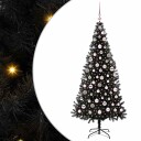  Juletre med 300 LED med stativ Svart 180 cm PVC