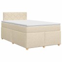 vidaXL Kontinentalseng med madrass Krem 120 x 190 cm Stoff