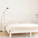 vidaXL Veggmontert sengegavl hvit 204x3x110 cm heltre furu