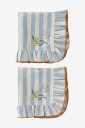 Ellos Home   Servietter Elly Classic Stripe i resirkulert halvlinne 2 pakning   Blå