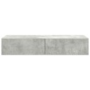  Vegghylle med skuffer betonggrå 100x36x19 cm konstruert tre 8721158650207