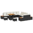 vidaXL Hagesofa Set 13 stk. 12-Antall seter Svart og krem
