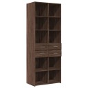  Highboard brun eik 70x42,5x185 cm konstruert tre