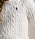Polo Ralph Lauren Optic White W/ Navy Girl Pullover S/7 år