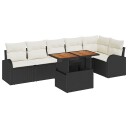 vidaXL Hagesofa Set 7 stk. Svart og krem