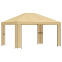 vidaXL Paviljong 4 × 3 m Krem Polyester og stål 190 gsm