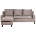 Hjørnesofa Elvenes   Taupe mørkt tre/Høyrevendt