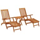  Reclining og sammenleggbare solsenger 2 pcs Naturlig