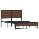  Sengeramme i metall med hodegavl brun eik 120x200 cm 8721102955259