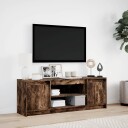  TV-benk med LED røkt eik 139,5x34x50 cm konstruert tre