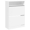  Skoskap med 2 vippeskuffer hvit 80x34x116 cm 8721012386006