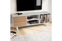Lavbord Wohnling moderne sponplate, 2 skuffer, oppbevaringsbrett, metallben, moderne stil Hvit, eik - Hvit, eik