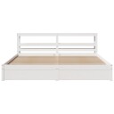  Sengeramme med hodegavl hvit 200x200 cm heltre furu 3306004