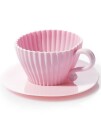 4stk Cupcakeformer formet som Tekopper med Asjett Silicon