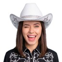 Espa Cowboyhatt med strass-stjerner Hvit One size 50693