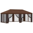 vidaXL Hagepaviljong med sidevegger 6 x 3 m Brun Polyester og stål
