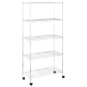 vidaXL Oppbevaringshylle 5 etasjer med hjul 75x35x155 cm krom 250 kg