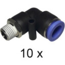 Adapter 1/4". Innstikksvinkel 12 mm. Hunn. Pakke med 10 stk.