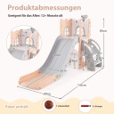 Northix Teleskop 6-i-1 småbarnssklisett med basketball og
