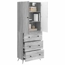 vidaXL Skapsett 2 pcs Grå Sonoma 66 x 34,5 x 90 cm Konstruert tre