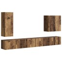  TV vegghyllesett Veggmontert 6 pcs Gamle tre