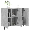 vidaXL Skjenk betonggrå 90x34x80 cm konstruert tre