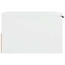 vidaXL Veggmontert nattbord hvit 34x30x20 cm