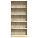 Bokhylle sonoma eik 80x24x176 cm konstruert tre
